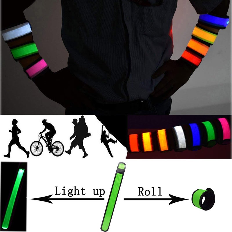 AMNQUERXUS LED Glow Slap Bracelet Light Up Wristband High Visibility Safety Gear for Cycling Walking Running Concert Camping Outdoor Sports-Fits Women Men (7 Pack - Colorful) - Image 5